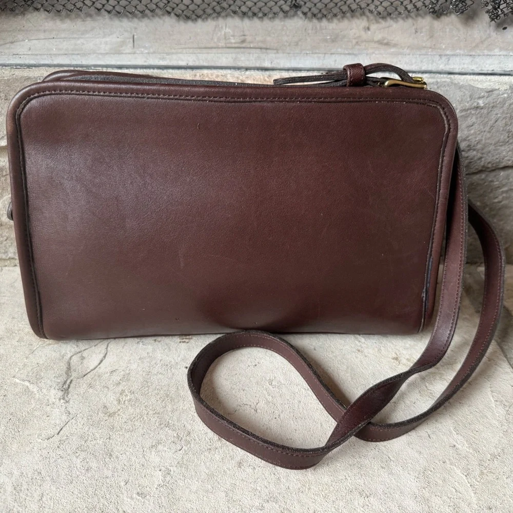 Coach Dark Brown Leather Crossbody Bag - Picture 1 of 15